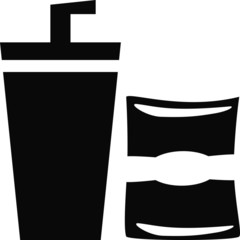 Obraz premium Cup - Drink with Chips - Snack Bag