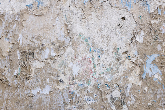 Detail of textures and patterns on old building wall