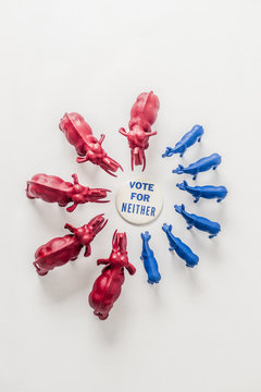 Vote For Neither Vintage United States Election Button