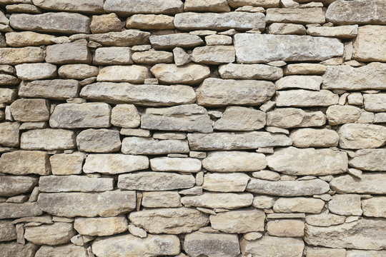 Detail of medieval stone wall, Provence, France