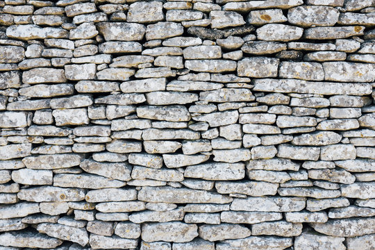 Detail of medieval stone wall, Provence, France