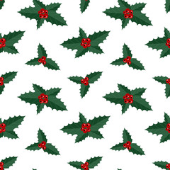 Christmas holly pattern