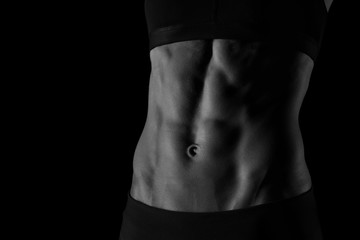 Fototapeta premium weiblicher trainierter Bauch, Lowkey