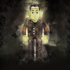 Abstract Halloween zombie character illustration