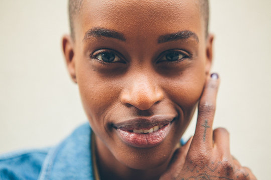 Portrait of a beautiful african woman .