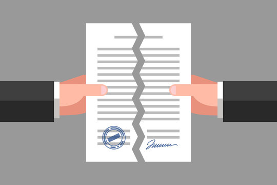 Torn document. Cancellation of contract or agreement