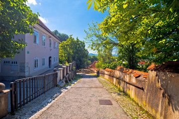 Ljubljana old city cobbled upper town walkway