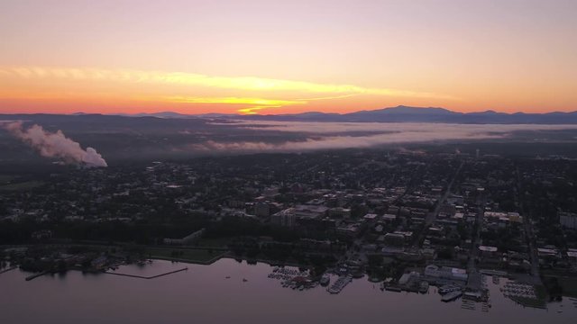 Aerial Vermont Burlington July 2017 Sunrise 4K Inspire 2
