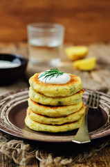 Cheese mashed potato cakes with dill