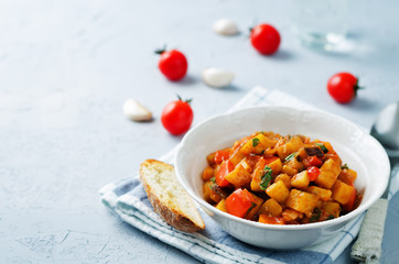 Eggplant potato Bell pepper goulash