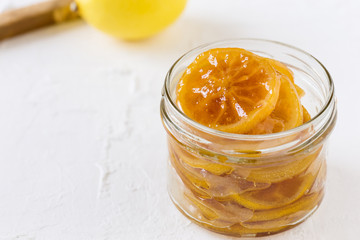Homemade candied citrus fruit