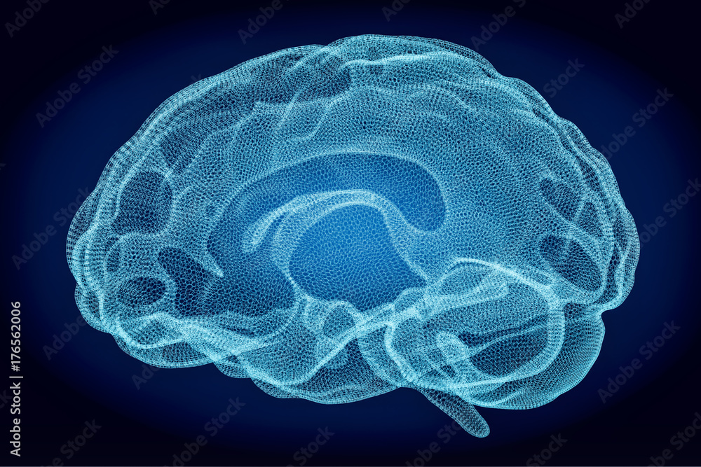 Poster artificial intelligence technology concept, 3d rendering