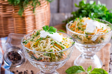 Healthy homemade salad. Concept of veggies diet