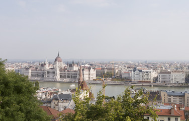 Fototapeta na wymiar Danube River and Hungarian Parliament Building,