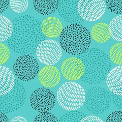 Keuken foto achterwand Turquoise Hand getekende stijlvolle moderne mint kleur naadloze abstracte patroon met ronde vormen, Scandinavische ontwerpstijl. vector illustratie