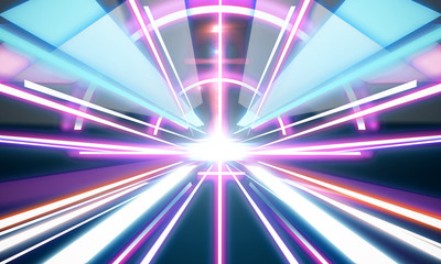 Glowing futuristic tunnel background