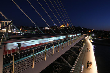 Golden Horn Metro Bridge in Istanbul, Turkey