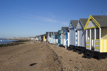 Obraz premium Beach Huts, Thorpe Bay, Essex, England