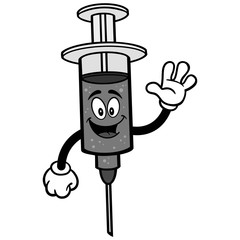 Flu Shot Waving Illustration