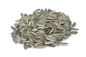 sunflower seeds pile isolated on white background