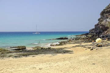 Beach Playa del Matorral on the Canary Island Fuerteventura, Spain.