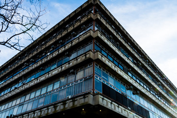 The corner of a building