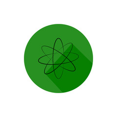 Atom round icon long shadow vector