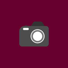 Photo camera round icon long shadow vector