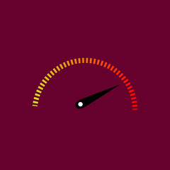 speedometer round icon long shadow vector
