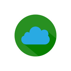 Cloud round icon long shadow vector