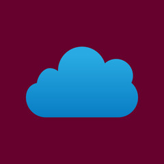 Cloud round icon long shadow vector