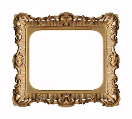 Golden frame for paintings, mirrors or photos