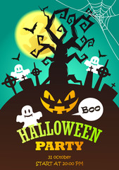 halloween party. poster. invitation. flyer. vector illustration