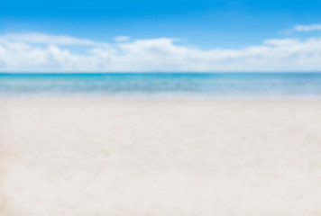 Fototapeta na wymiar tropic white beach perfect sea shore blur, bokeh, unfocused