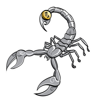 Scorpio - a scorpion with the symbol for Scorpio on its stinger.