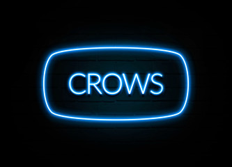 Crows  - colorful Neon Sign on brickwall