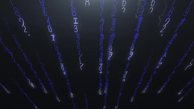 Falling purple matrix code