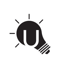 initial letter bulb logo