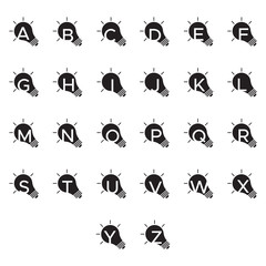 Fototapeta premium set initial letter bulb logo