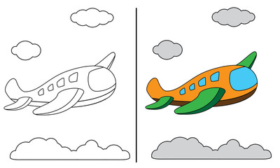 coloring plane illustration design