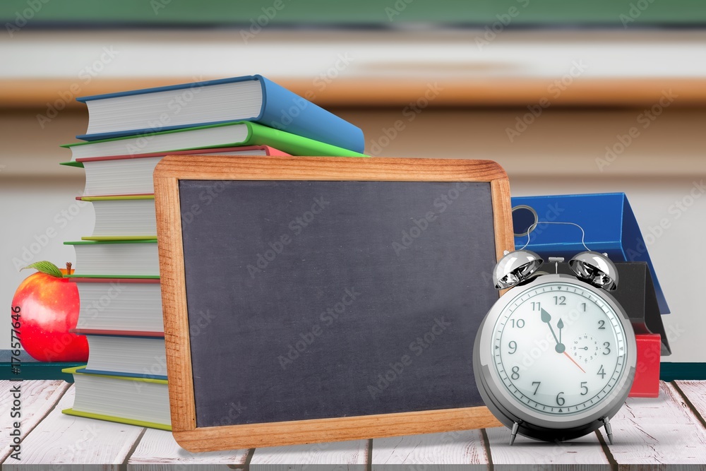 Poster composite image of school objects