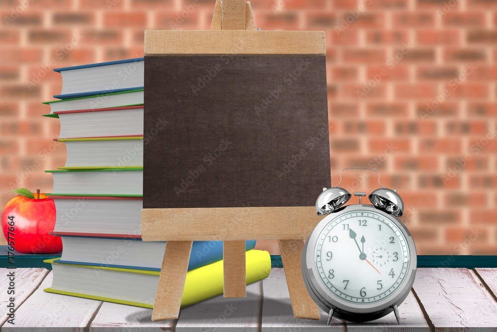 Poster composite image of school objects