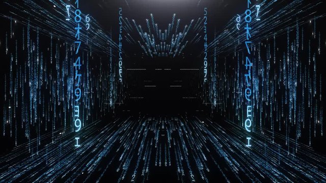 Blue corridor from the matrix code