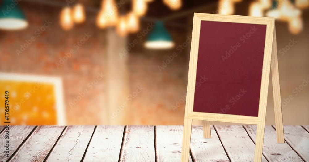 Poster composite image of a red board in a white background