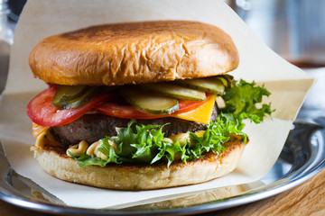 traditional cheeseburger