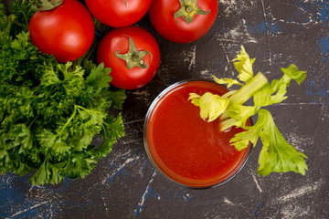 Glass of tomato juice