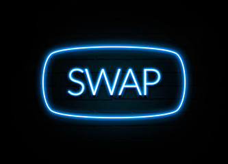 Swap  - colorful Neon Sign on brickwall