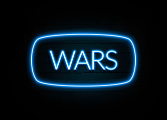 Wars  - colorful Neon Sign on brickwall