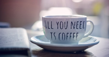 Composite image of all you need is coffee