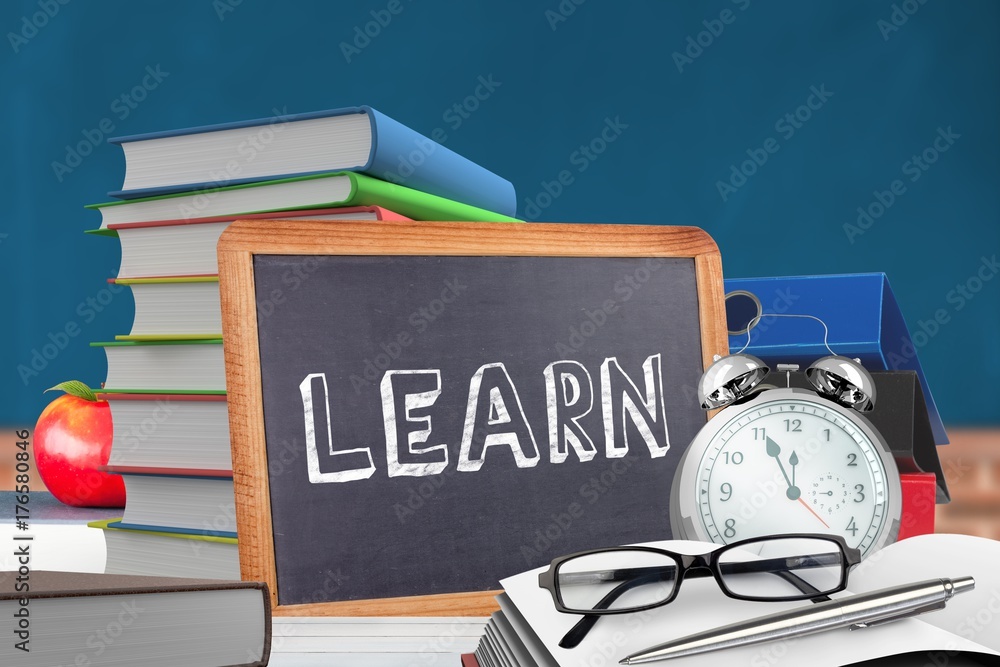 Poster composite image of learn word